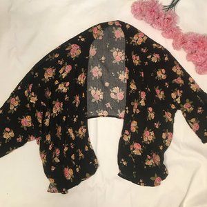 Forever 21 Floral Kimono Black & Floral  Size M